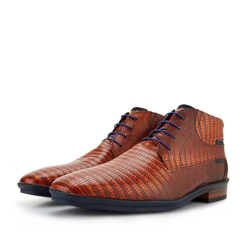 10879/00 - Cognac lizardprint veterboot 10879/00 - Cognac lizardprint veterboot