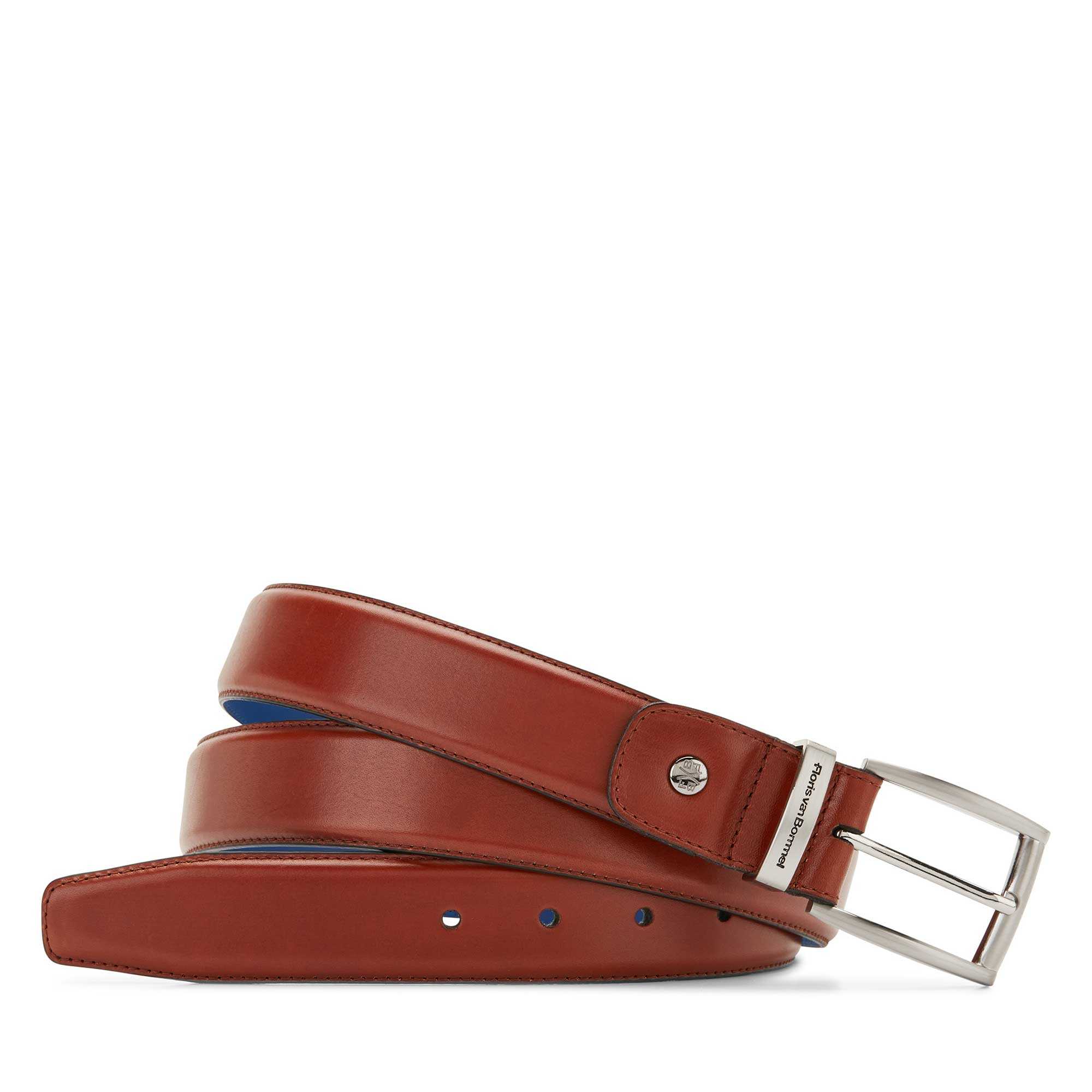 75144/07 - Donkercognac riem van kalfsleer 75144/07 - Donkercognac riem van kalfsleer