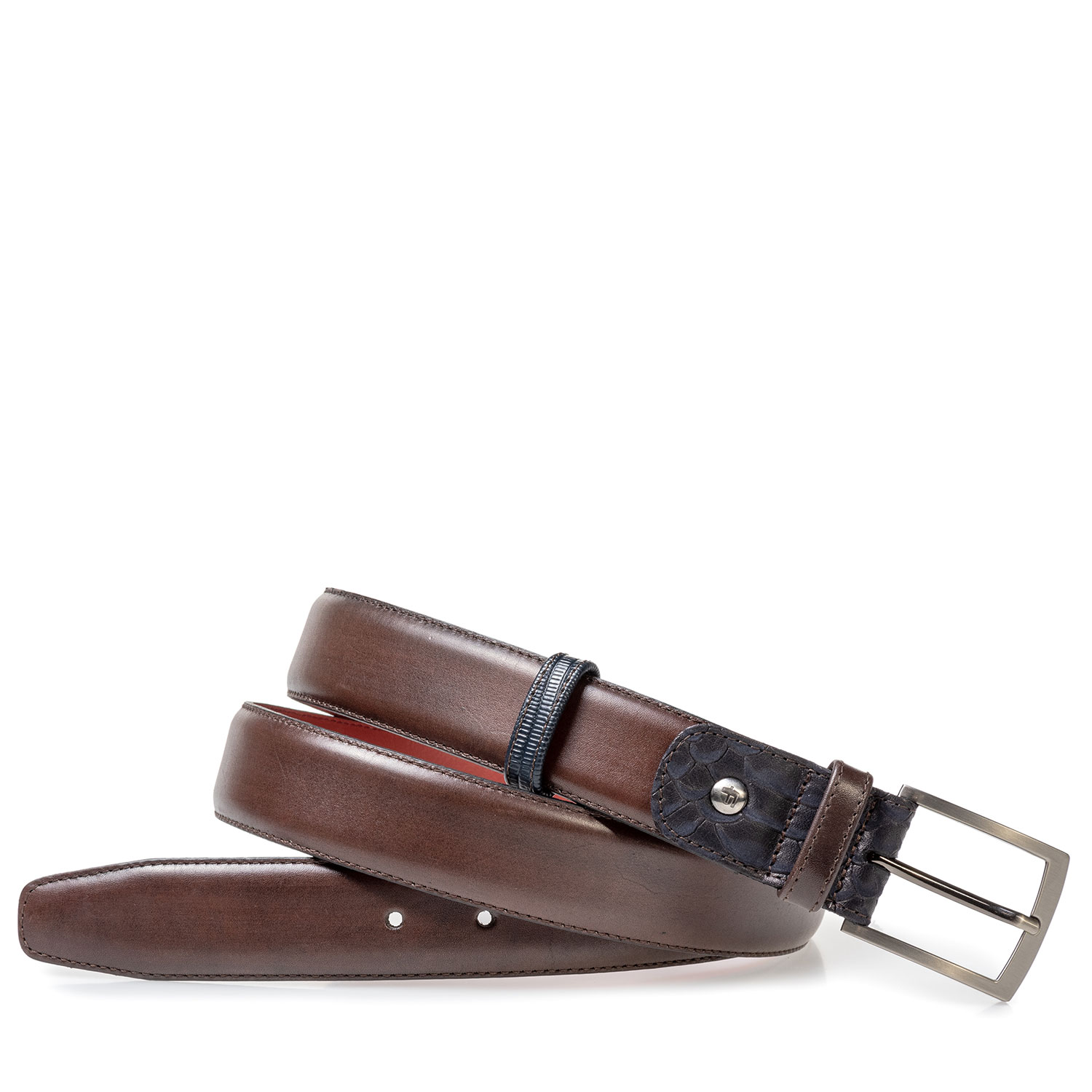 75160/02 - Donkerbruine leren riem 75160/02 - Donkerbruine leren riem
