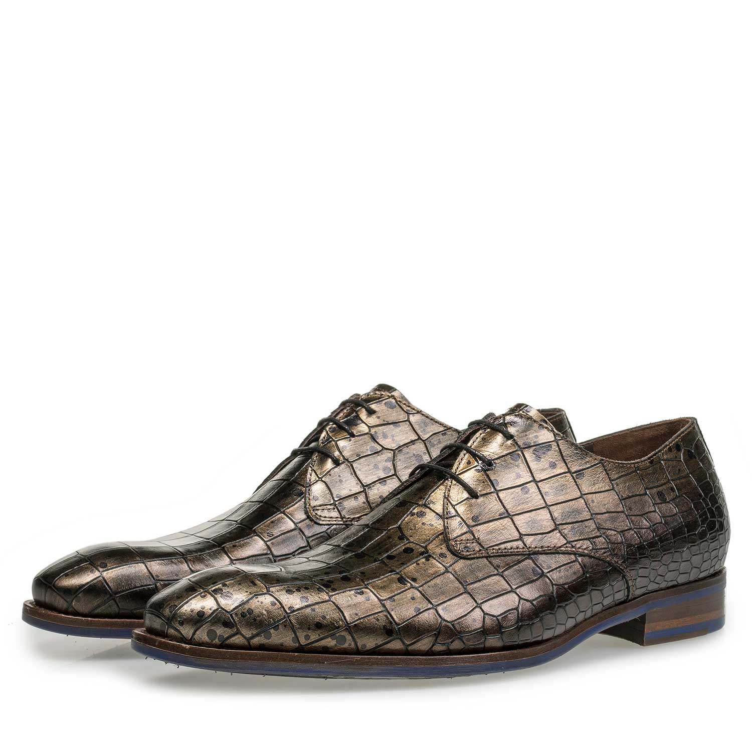 18067/00 - Calf’s leather lace shoe with croco print 18067/00 - Calf’s leather lace shoe with croco print
