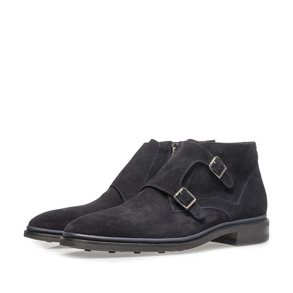 10672/01 - Dark blue calf leather monk strap 10672/01 - Dark blue calf leather monk strap