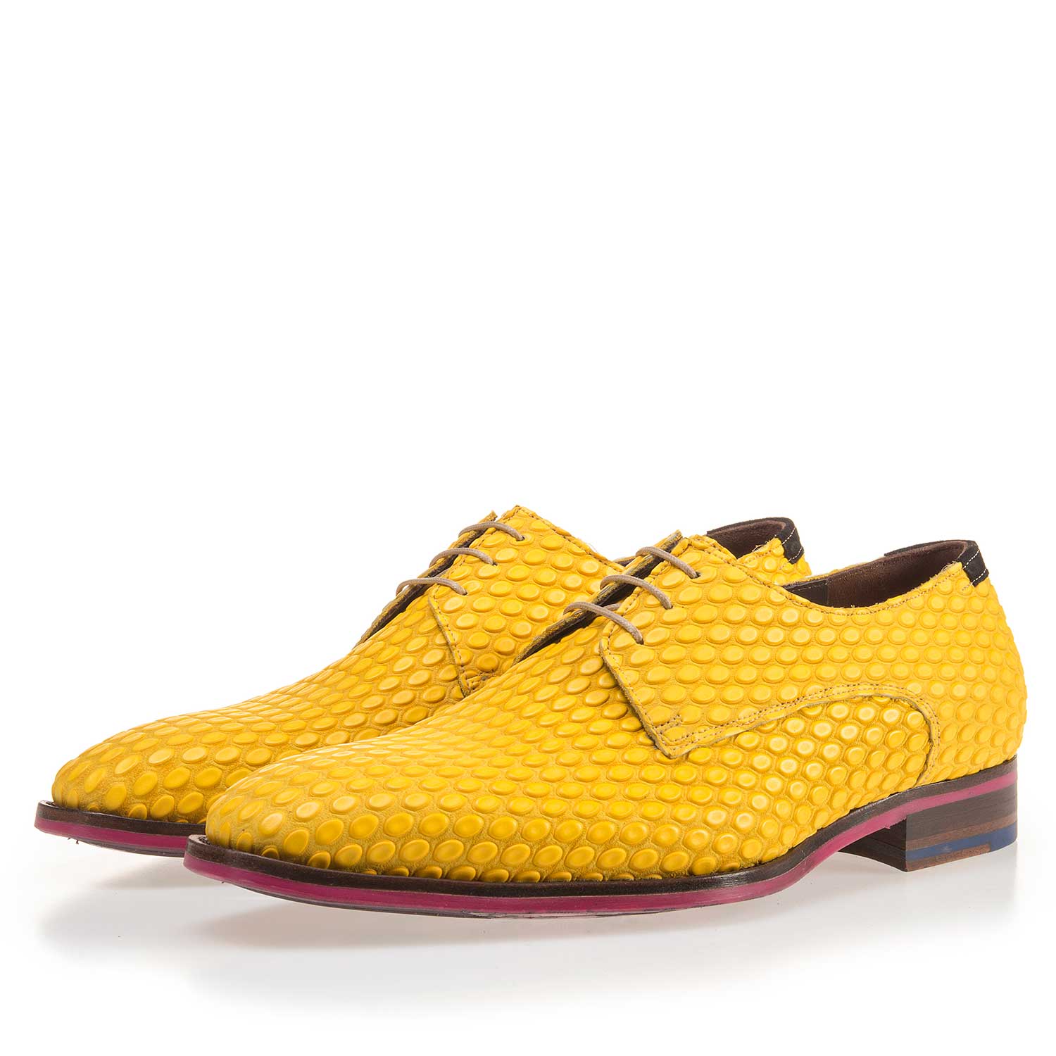 14157/01 - Premium gele leren veterschoen 14157/01 - Premium gele leren veterschoen