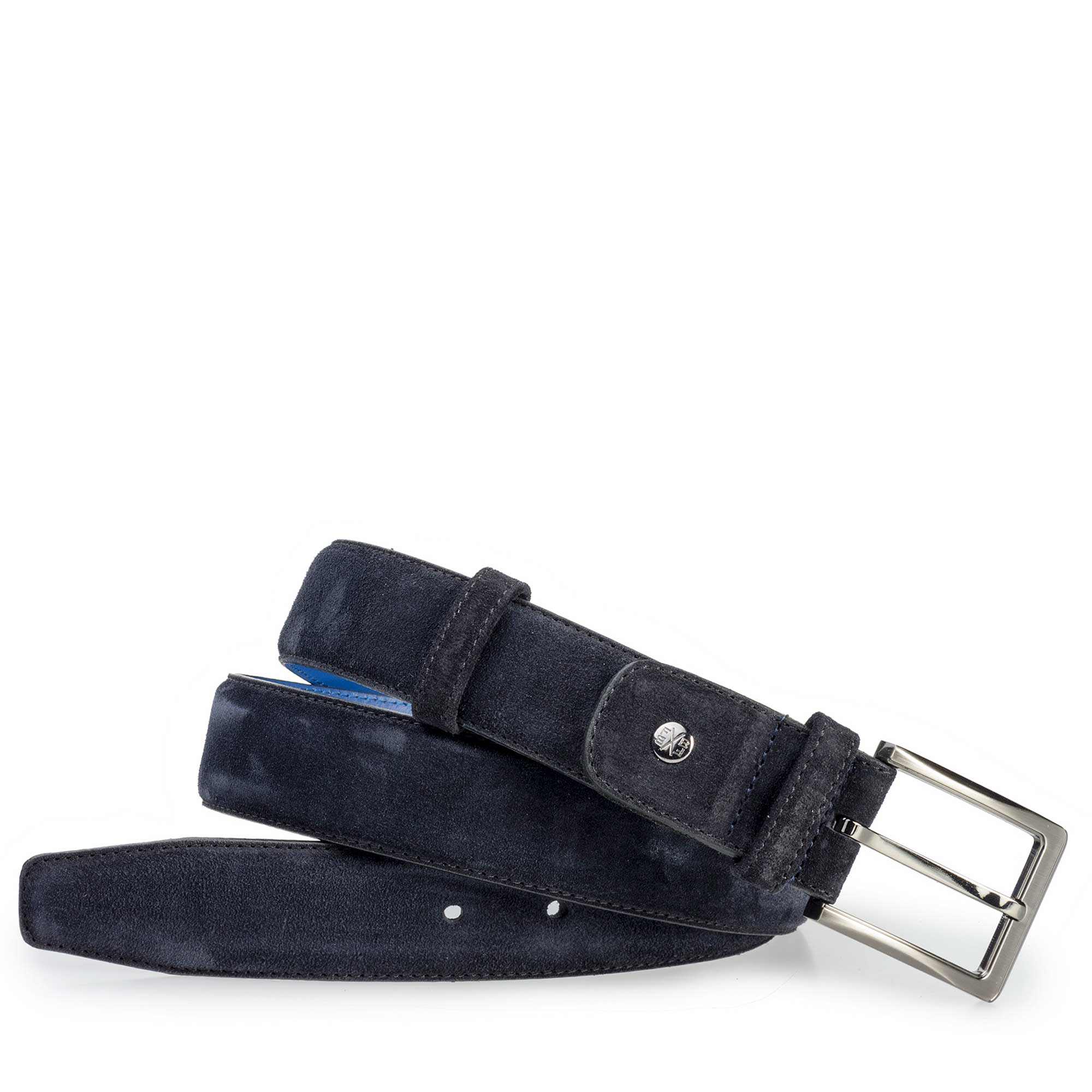 75153/11 - Donkerblauwe riem van kalfsleer 75153/11 - Donkerblauwe riem van kalfsleer