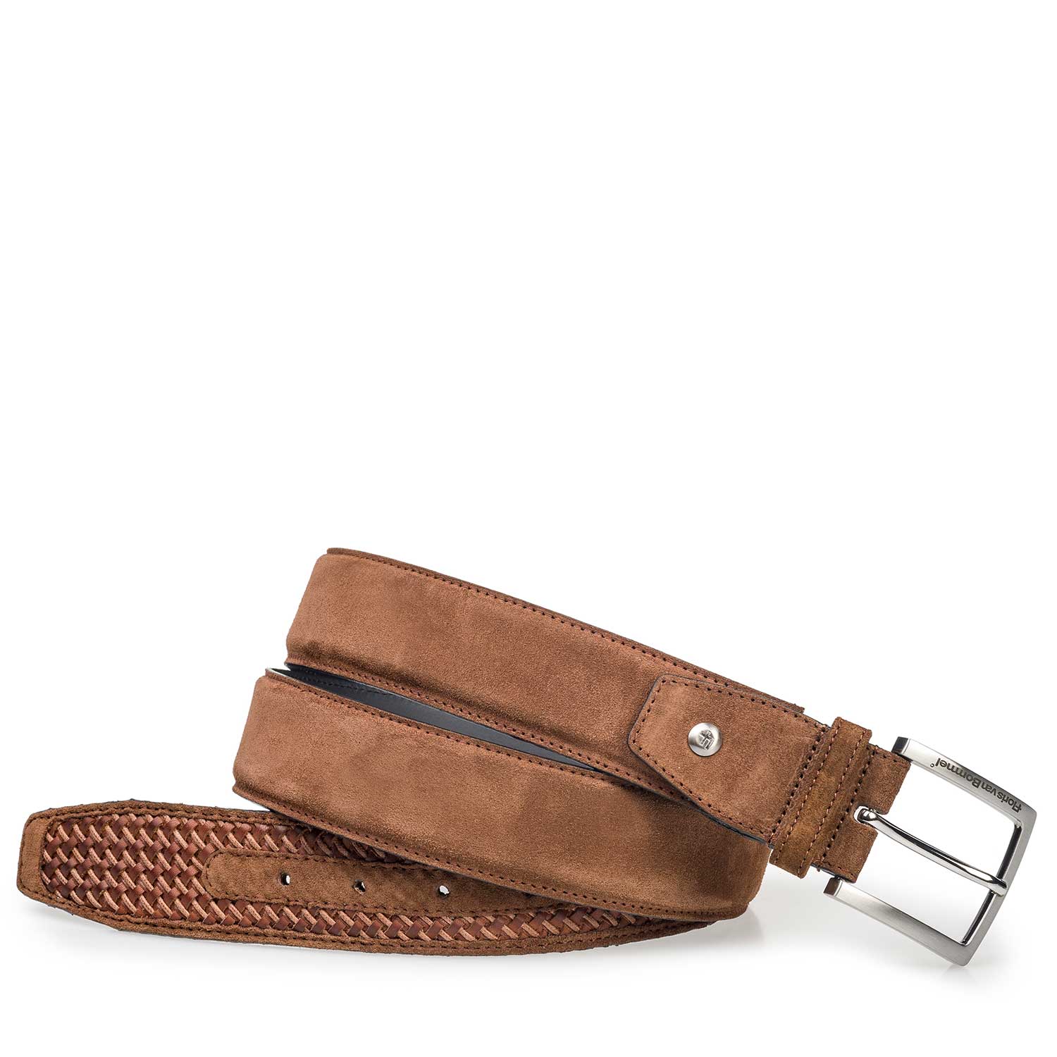 75159/21 - Gevlochten leren riem cognac 75159/21 - Gevlochten leren riem cognac