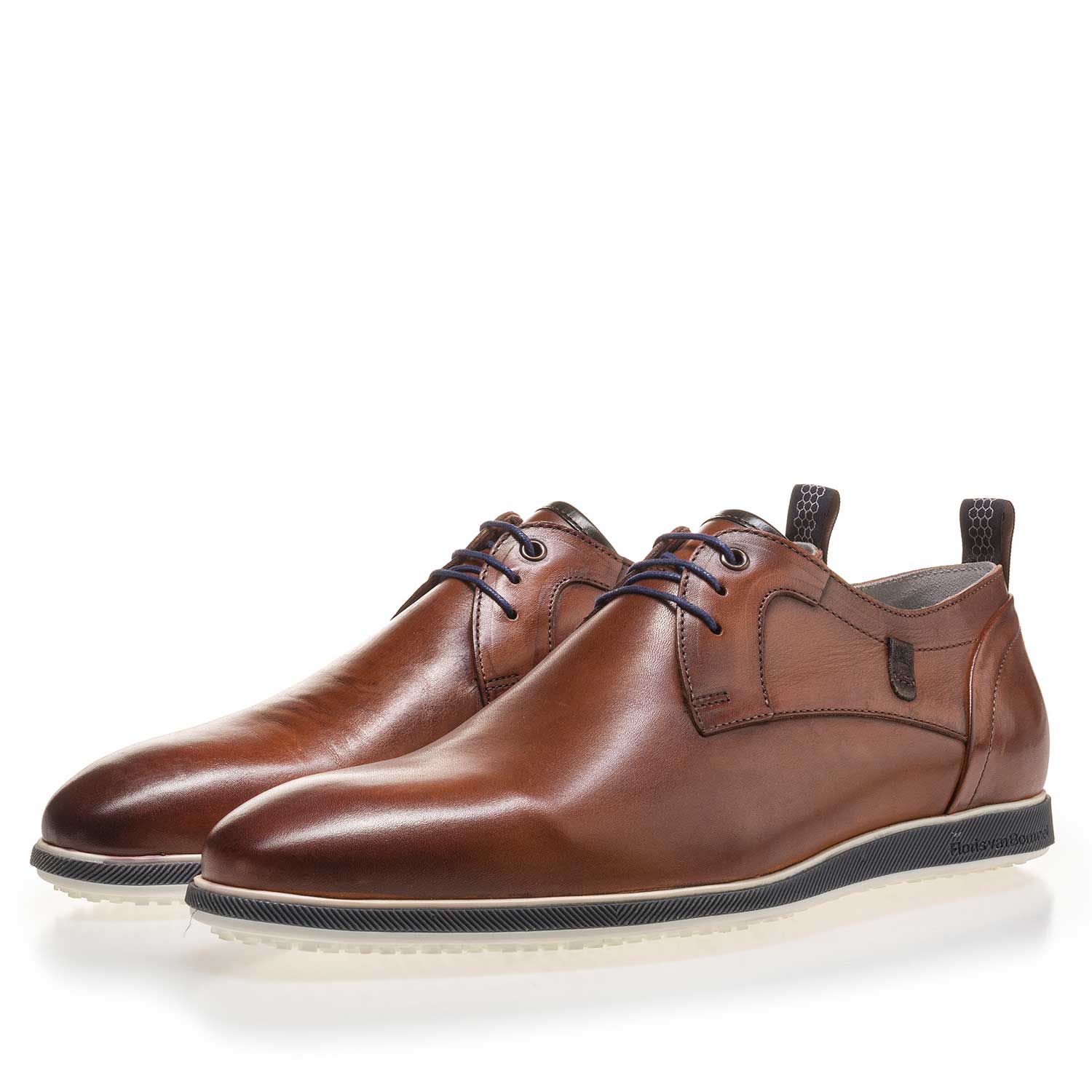 14076/03 - Leren veterschoen cognac 14076/03 - Leren veterschoen cognac