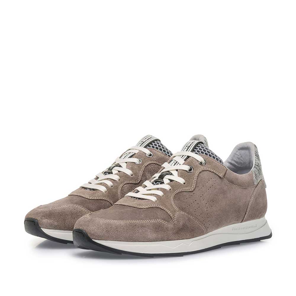 16446/02 - Taupe-coloured suede leather sneaker 16446/02 - Taupe-coloured suede leather sneaker