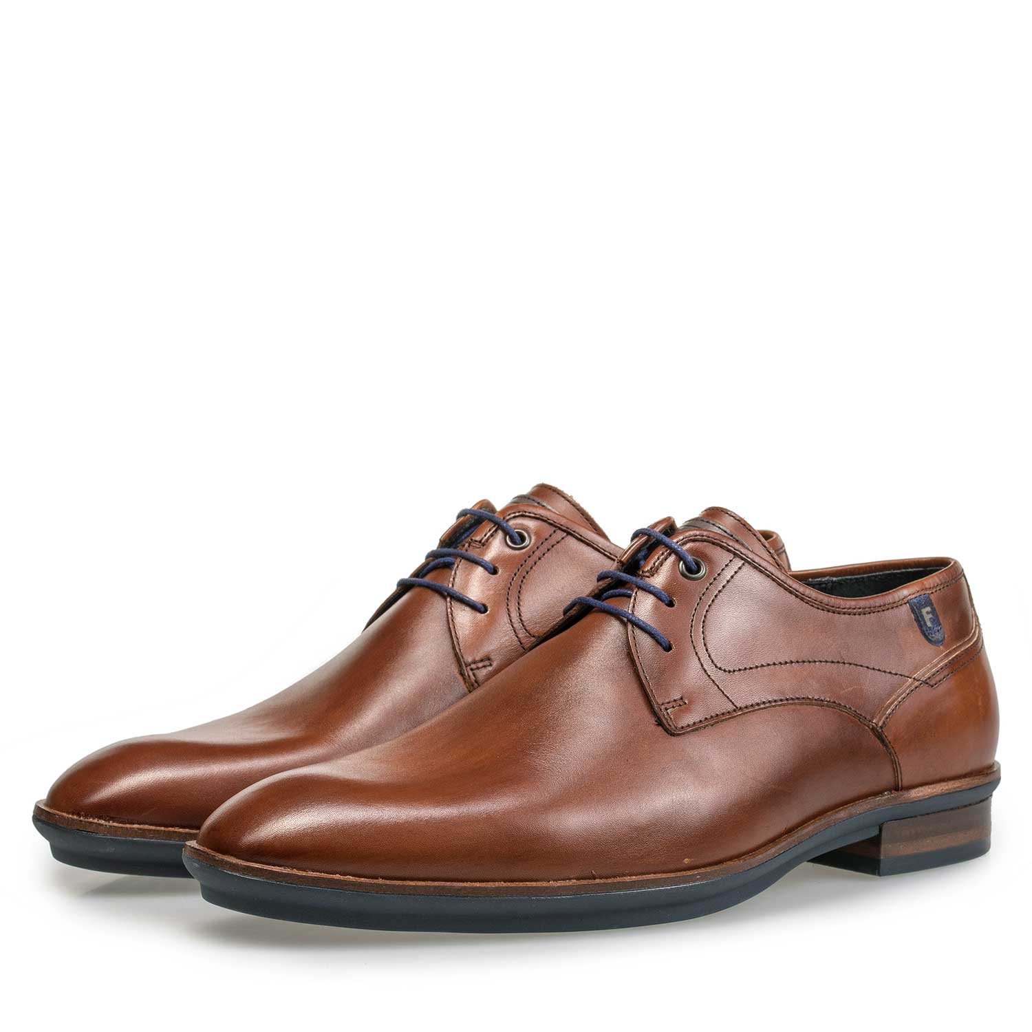 14293/02 - Cognac kalfsleren veterschoen 14293/02 - Cognac kalfsleren veterschoen
