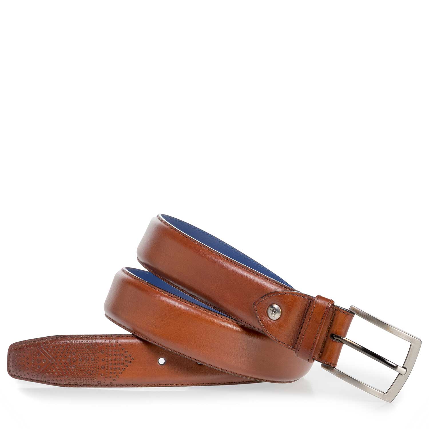 75210/00 - Kalfsleren riem donker cognac 75210/00 - Kalfsleren riem donker cognac