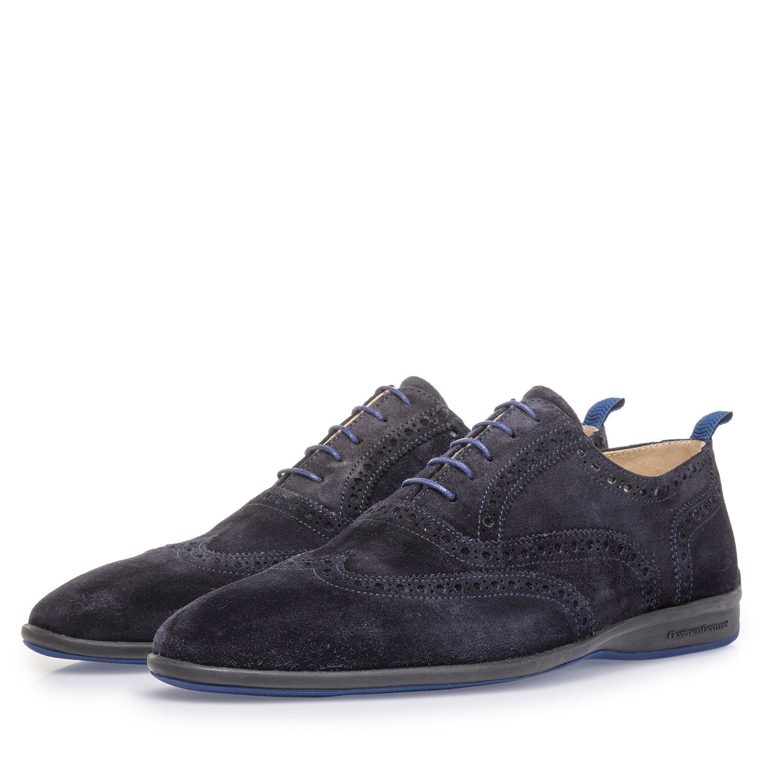 16360/00 - Donkerblauwe suède veterschoen 16360/00 - Donkerblauwe suède veterschoen