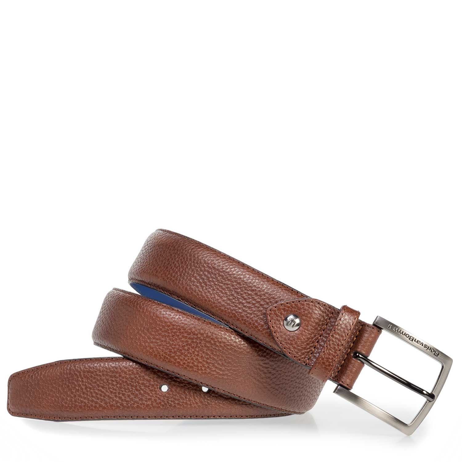 75202/11 - Leren riem cognac met print 75202/11 - Leren riem cognac met print
