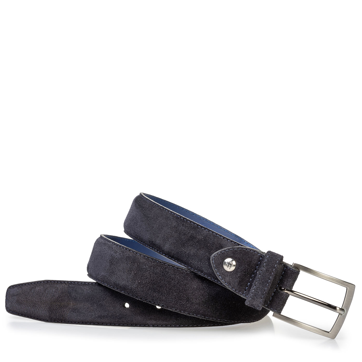 75217/03 - Suède riem met laserprint blauw 75217/03 - Suède riem met laserprint blauw