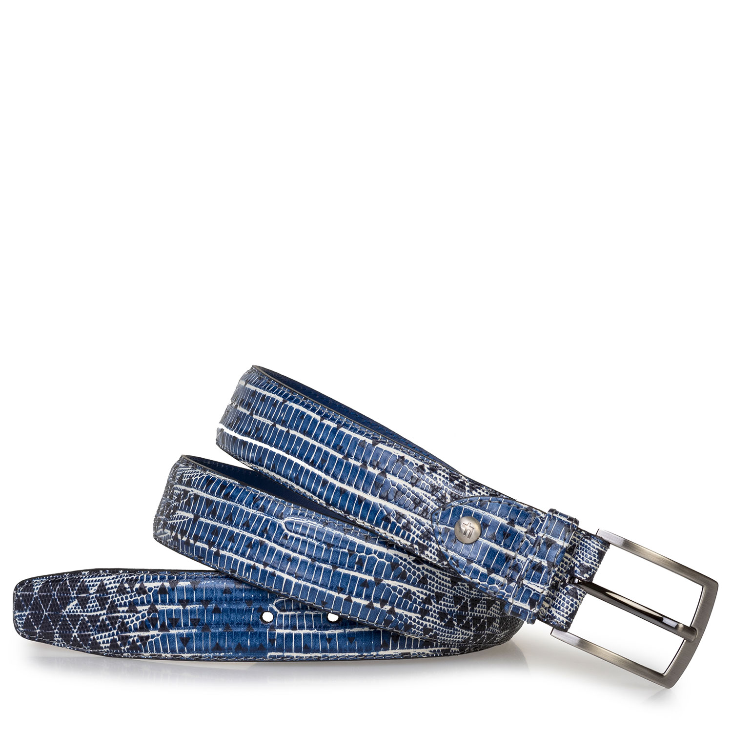 75203/81 - Riem met print blauw 75203/81 - Riem met print blauw
