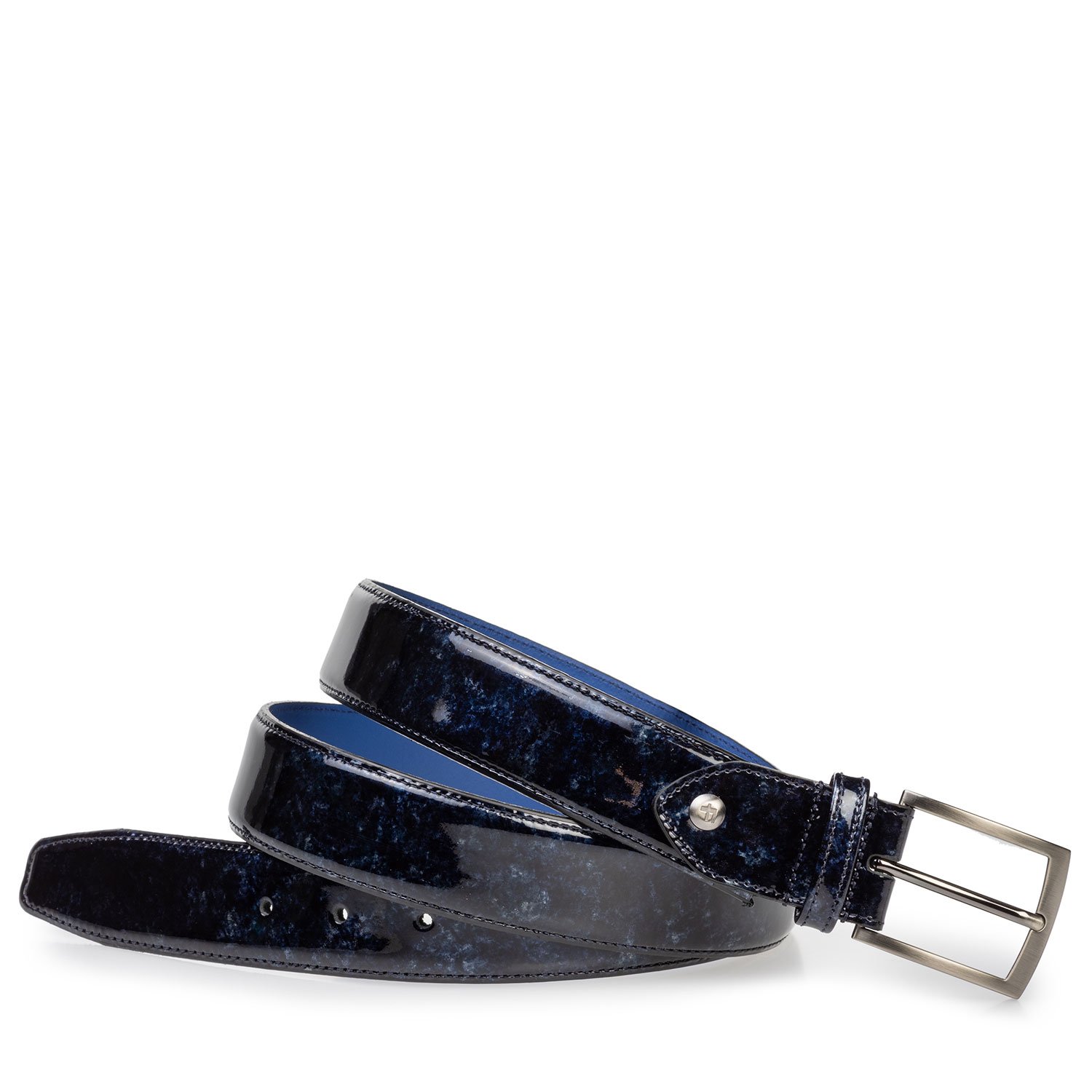 75203/48 - Riem blauw lakleer 75203/48 - Riem blauw lakleer