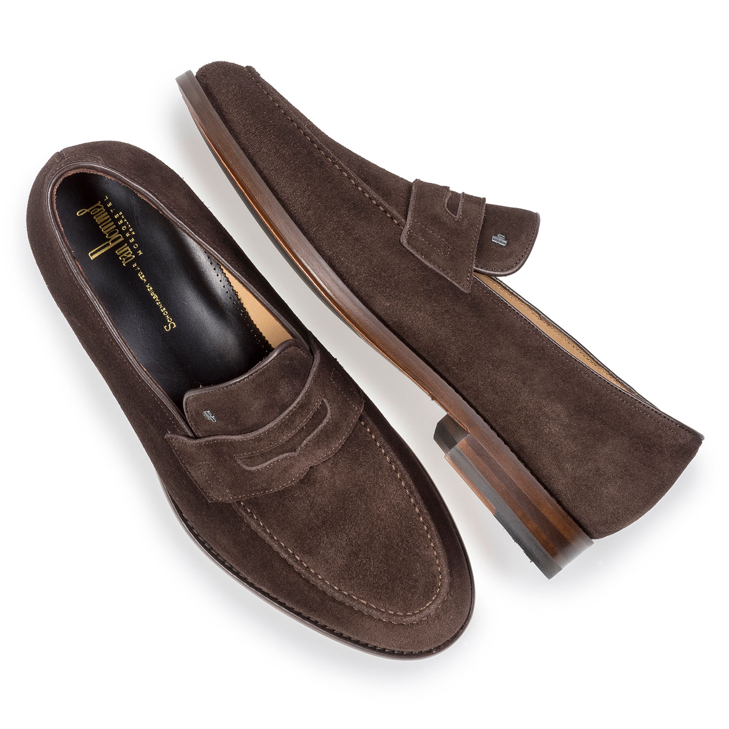 11132/00 - Donkerbruine suède loafer 11132/00 - Donkerbruine suède loafer