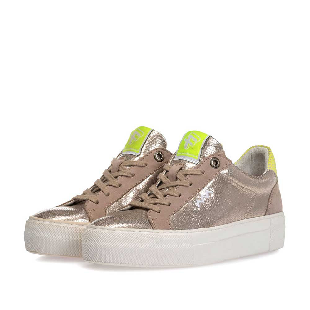 85333/03 - Sneaker metallic print taupe 85333/03 - Sneaker metallic print taupe