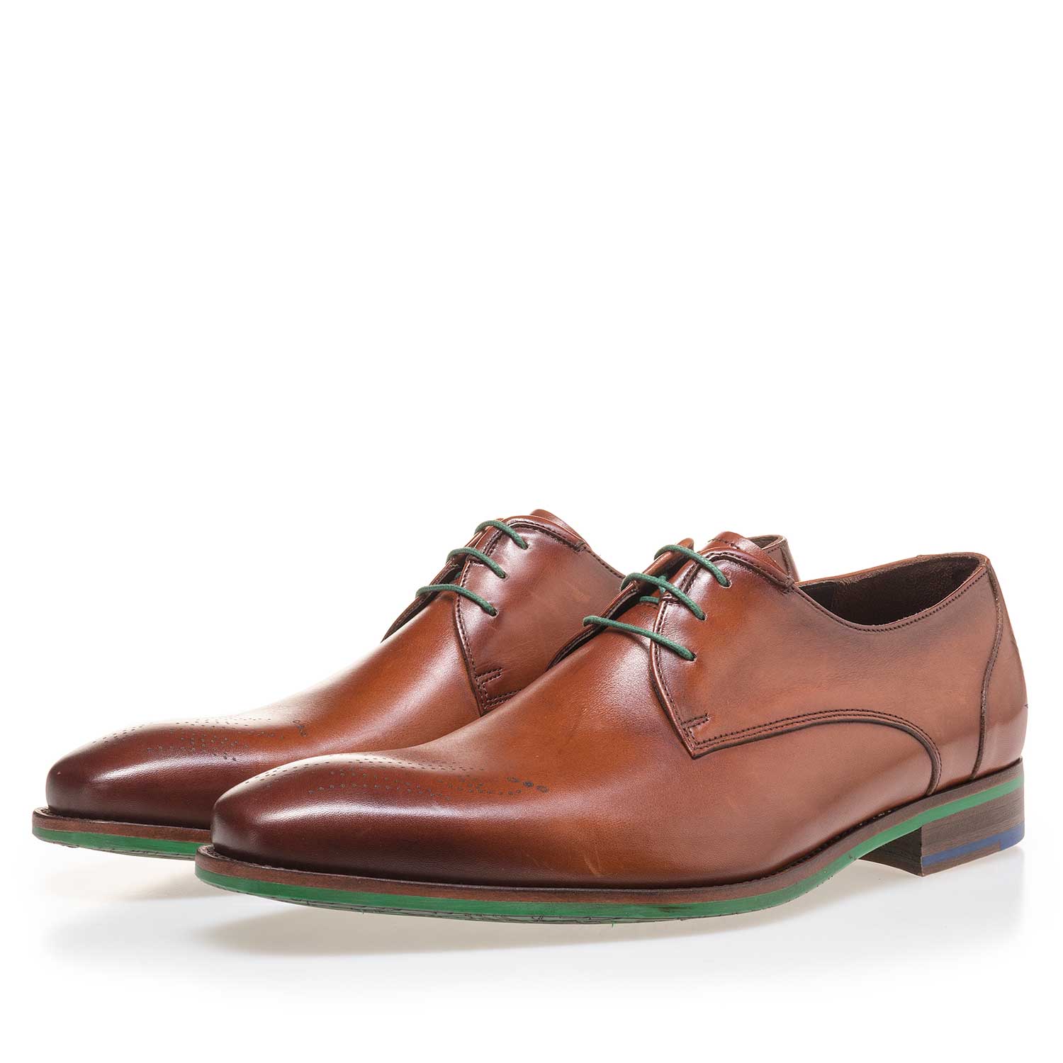 14193/02 - Dark cognac-coloured leather lace shoe 14193/02 - Dark cognac-coloured leather lace shoe