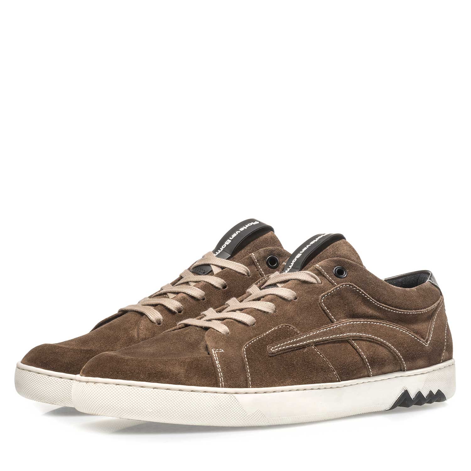 10646/04 - Suède veterschoen donker taupe 10646/04 - Suède veterschoen donker taupe