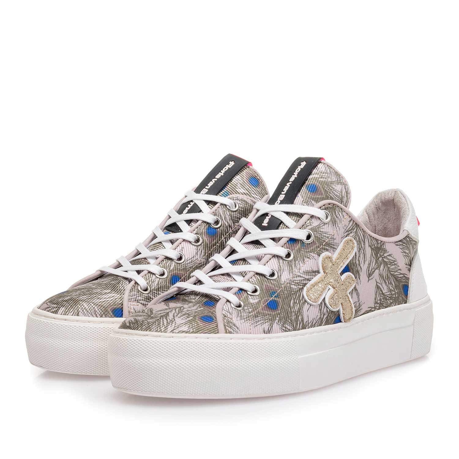 85267/00 - Lichtroze suède sneaker met textiel 85267/00 - Lichtroze suède sneaker met textiel