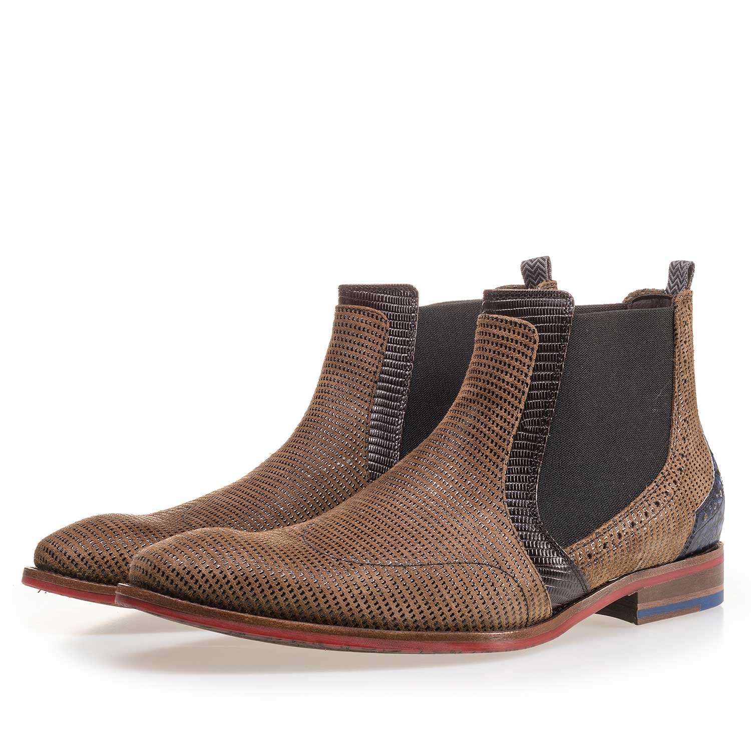 10455/01 - Camel-coloured Chelsea boot made of suede leather 10455/01 - Camel-coloured Chelsea boot made of suede leather