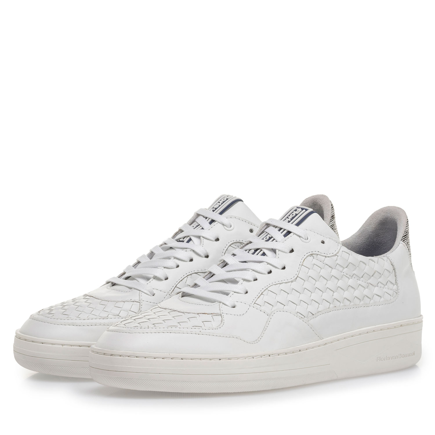 16265/02 - White braided calf leather sneaker 16265/02 - White braided calf leather sneaker