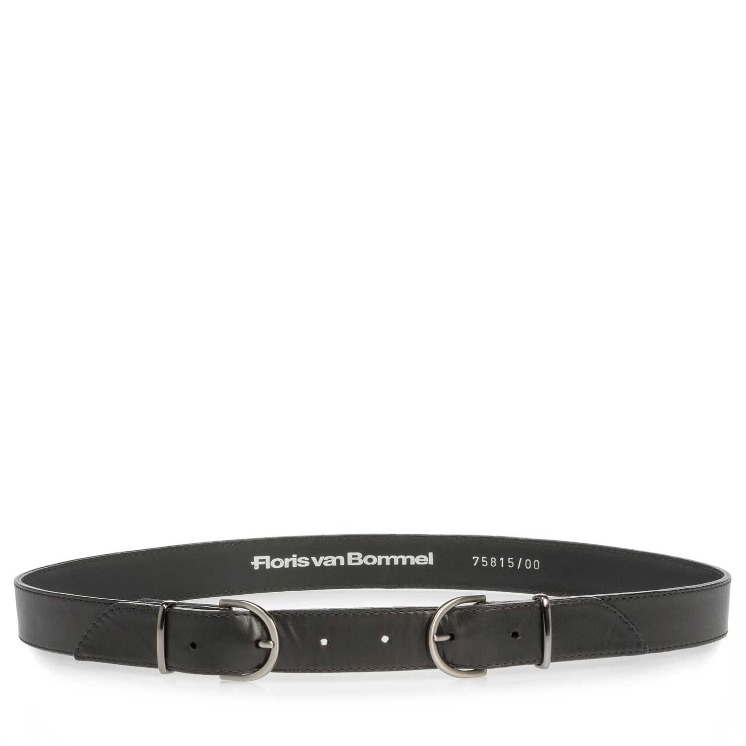 75815/00 - Zwarte kalfsleren riem 75815/00 - Zwarte kalfsleren riem