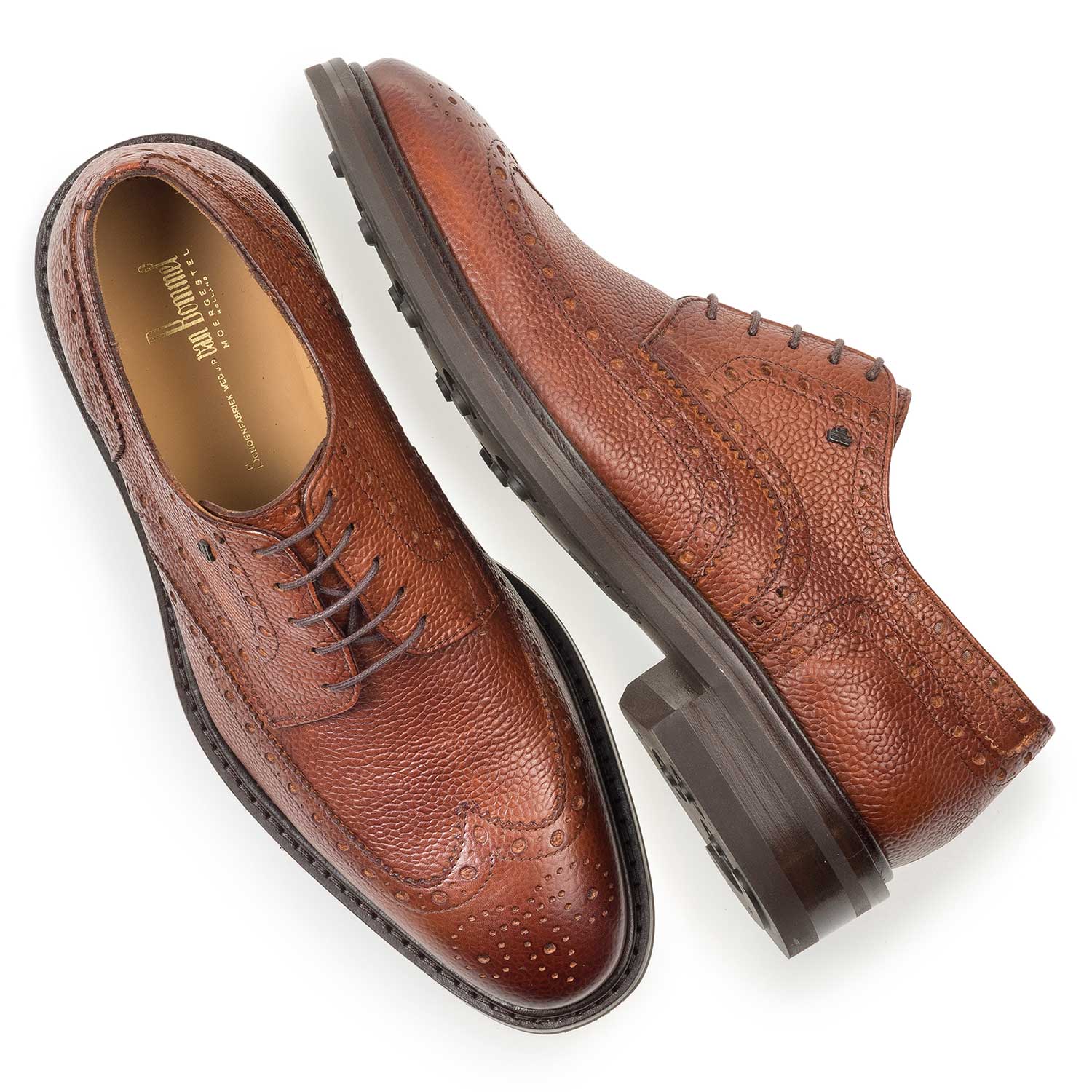17093/05 - Leren brogue veterschoen cognac 17093/05 - Leren brogue veterschoen cognac