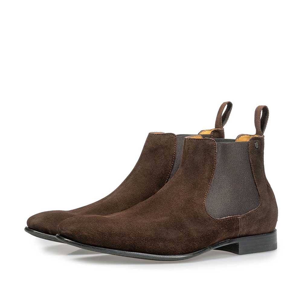 10537/02 - Donkerbruine suède chelsea boot 10537/02 - Donkerbruine suède chelsea boot