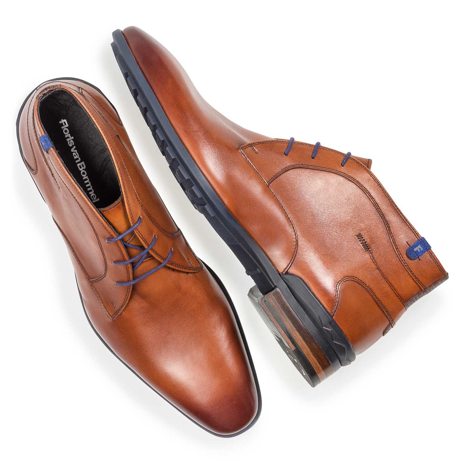 10629/00 - Cognac-coloured calf leather lace boot 10629/00 - Cognac-coloured calf leather lace boot