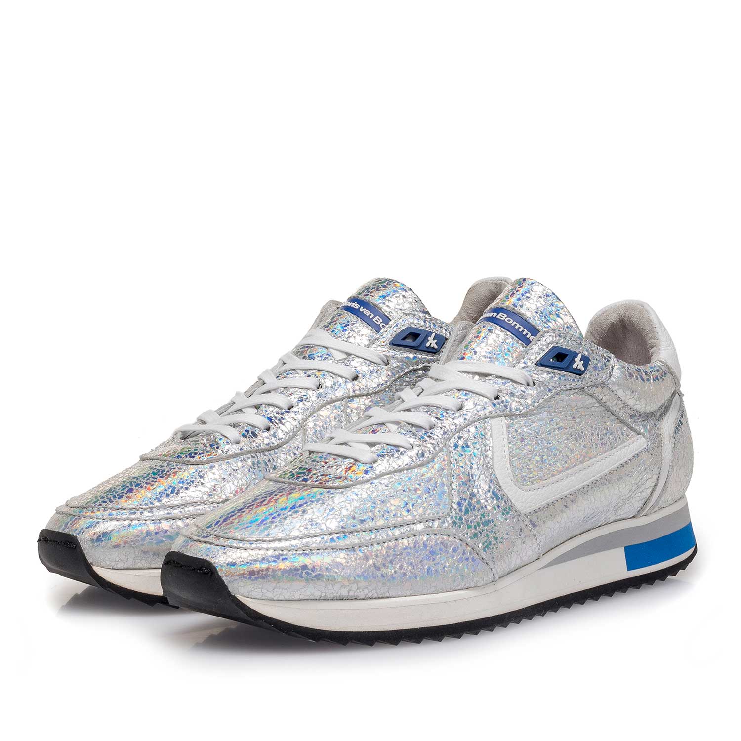 85260/10 - Zilveren metallic leren sneaker 85260/10 - Zilveren metallic leren sneaker