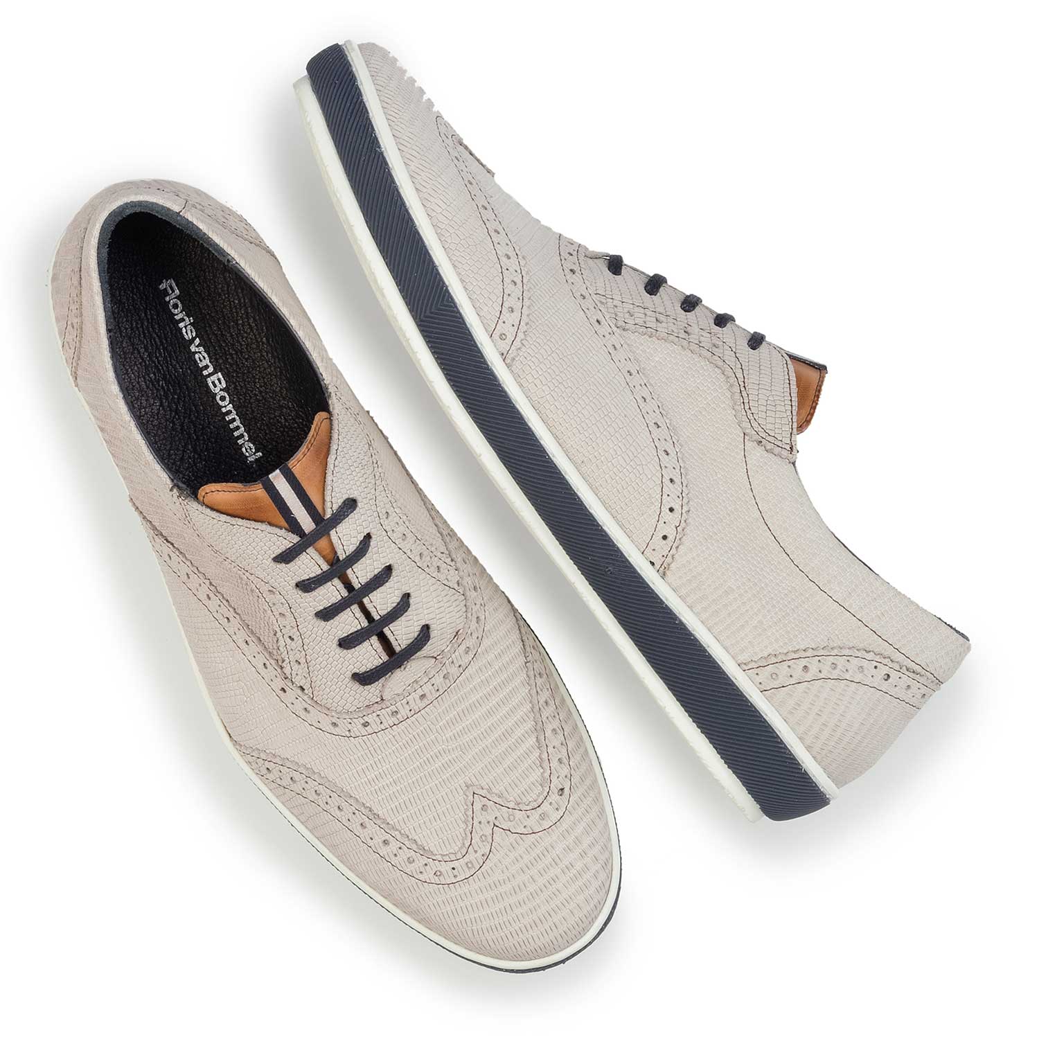 19036/33 - White nubuck leather brogue sneaker 19036/33 - White nubuck leather brogue sneaker