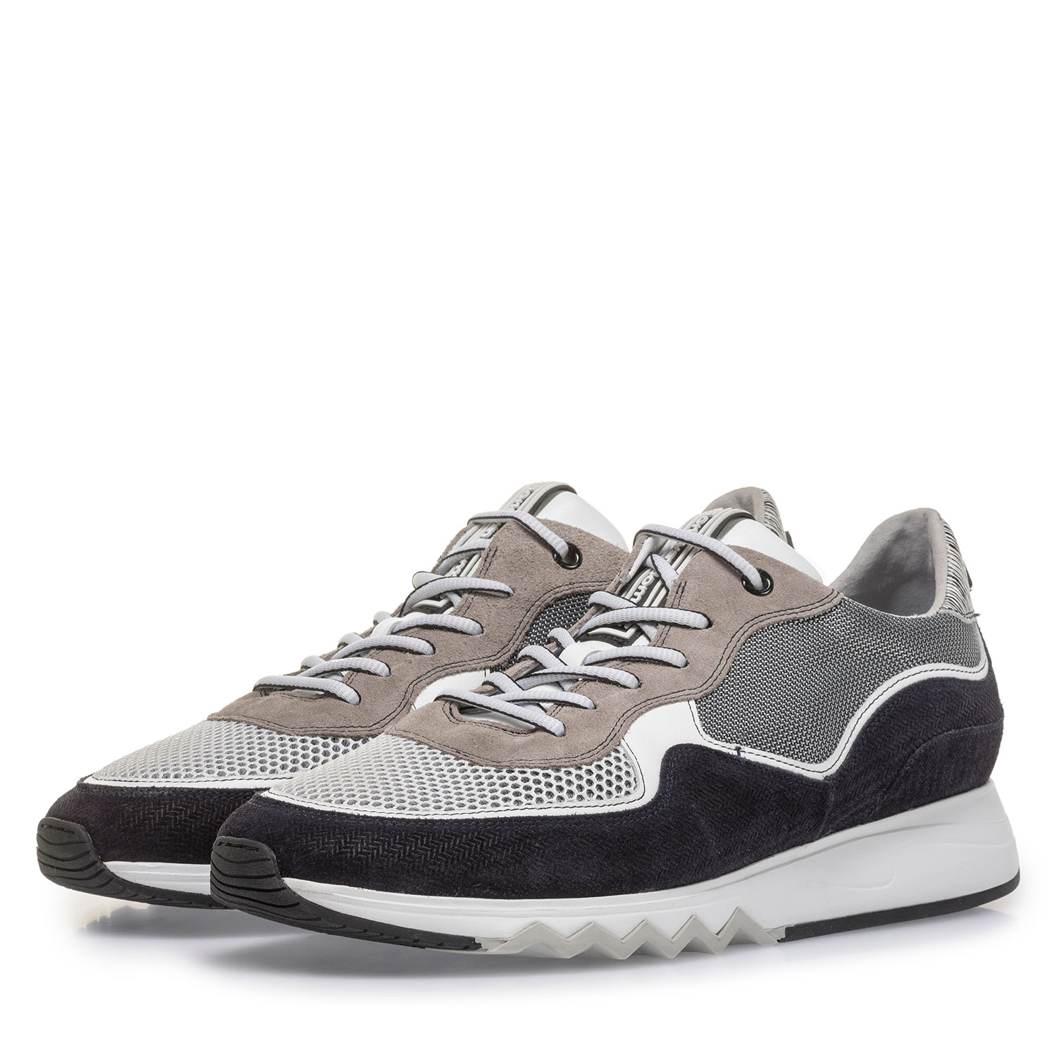 16093/21 - Suède sneaker grijs/zwart 16093/21 - Suède sneaker grijs/zwart