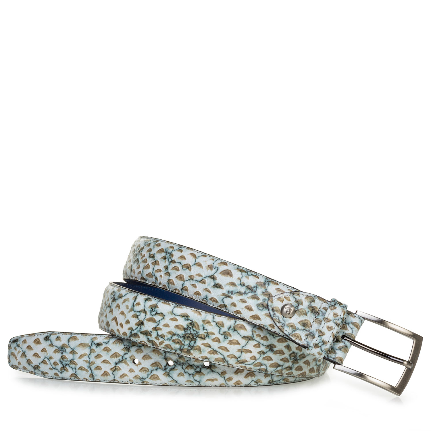 75203/95 - Riem geprint leer zand 75203/95 - Riem geprint leer zand