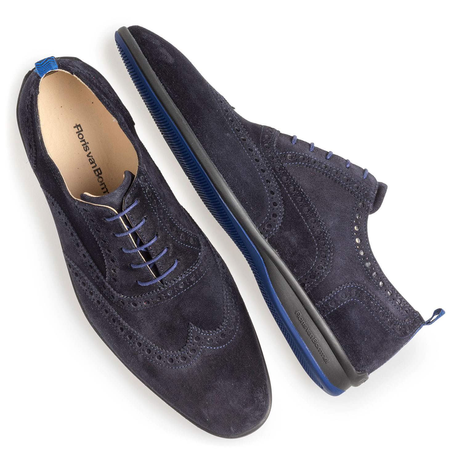 16360/00 - Donkerblauwe suède veterschoen 16360/00 - Donkerblauwe suède veterschoen
