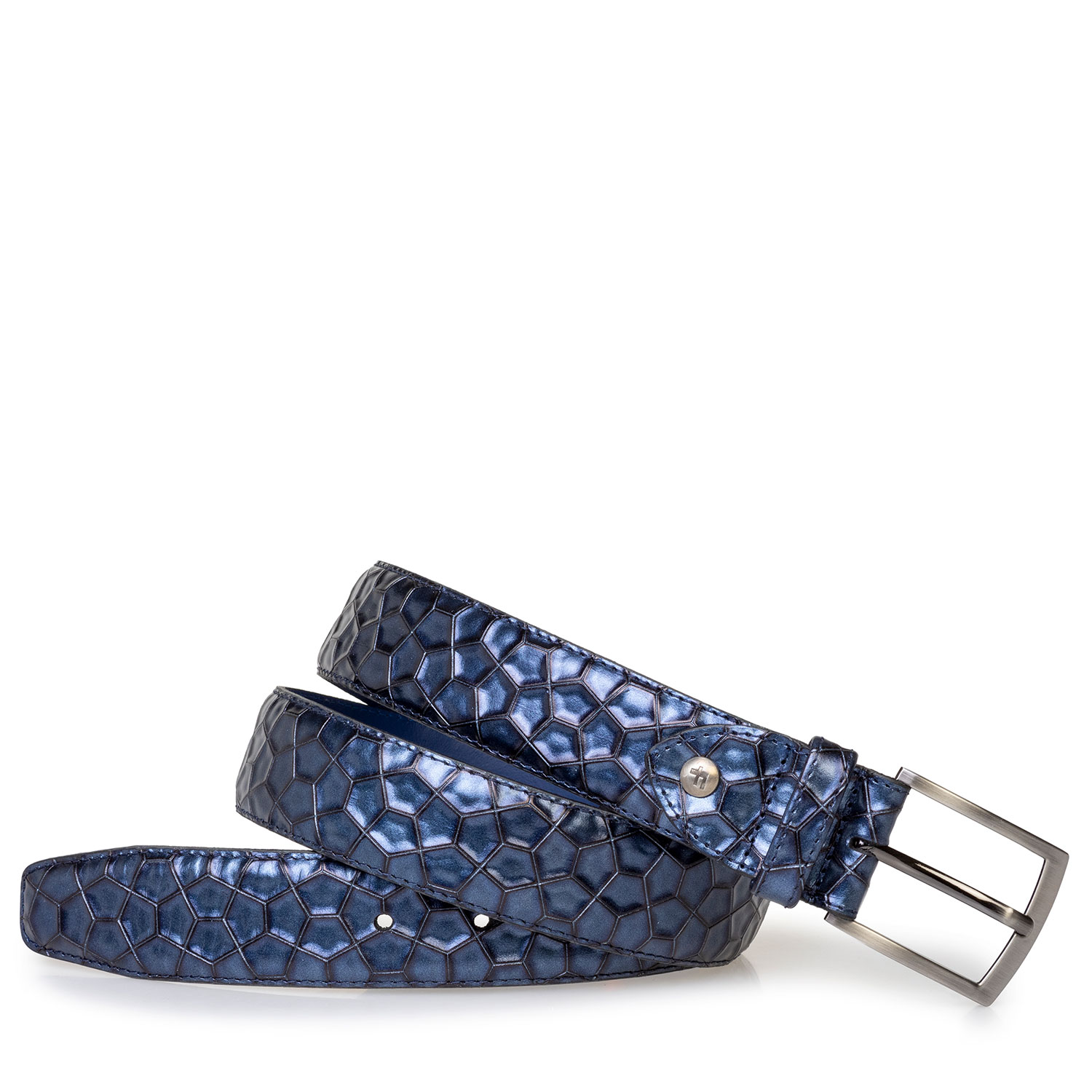 75203/68 - Riem metallic print blauw 75203/68 - Riem metallic print blauw