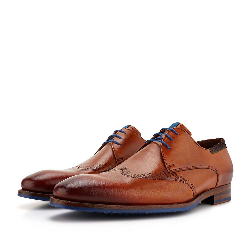 14029/00 - Cognac-coloured calf's leather lace shoe 14029/00 - Cognac-coloured calf's leather lace shoe