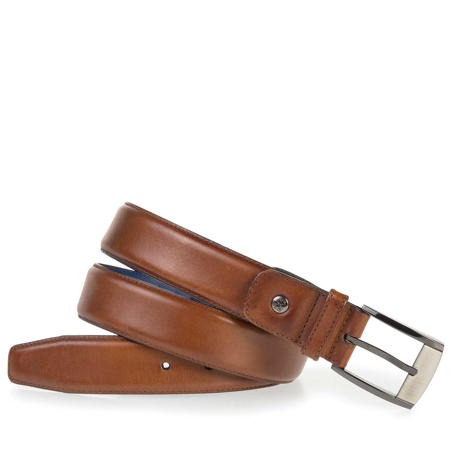 75183/09 - Cognac-colored calf leather belt 75183/09 - Cognac-colored calf leather belt