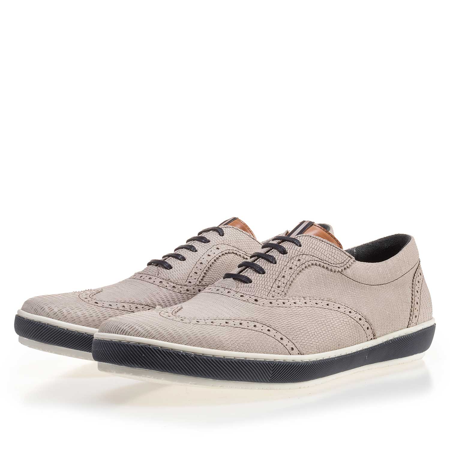 19036/33 - White nubuck leather brogue sneaker 19036/33 - White nubuck leather brogue sneaker
