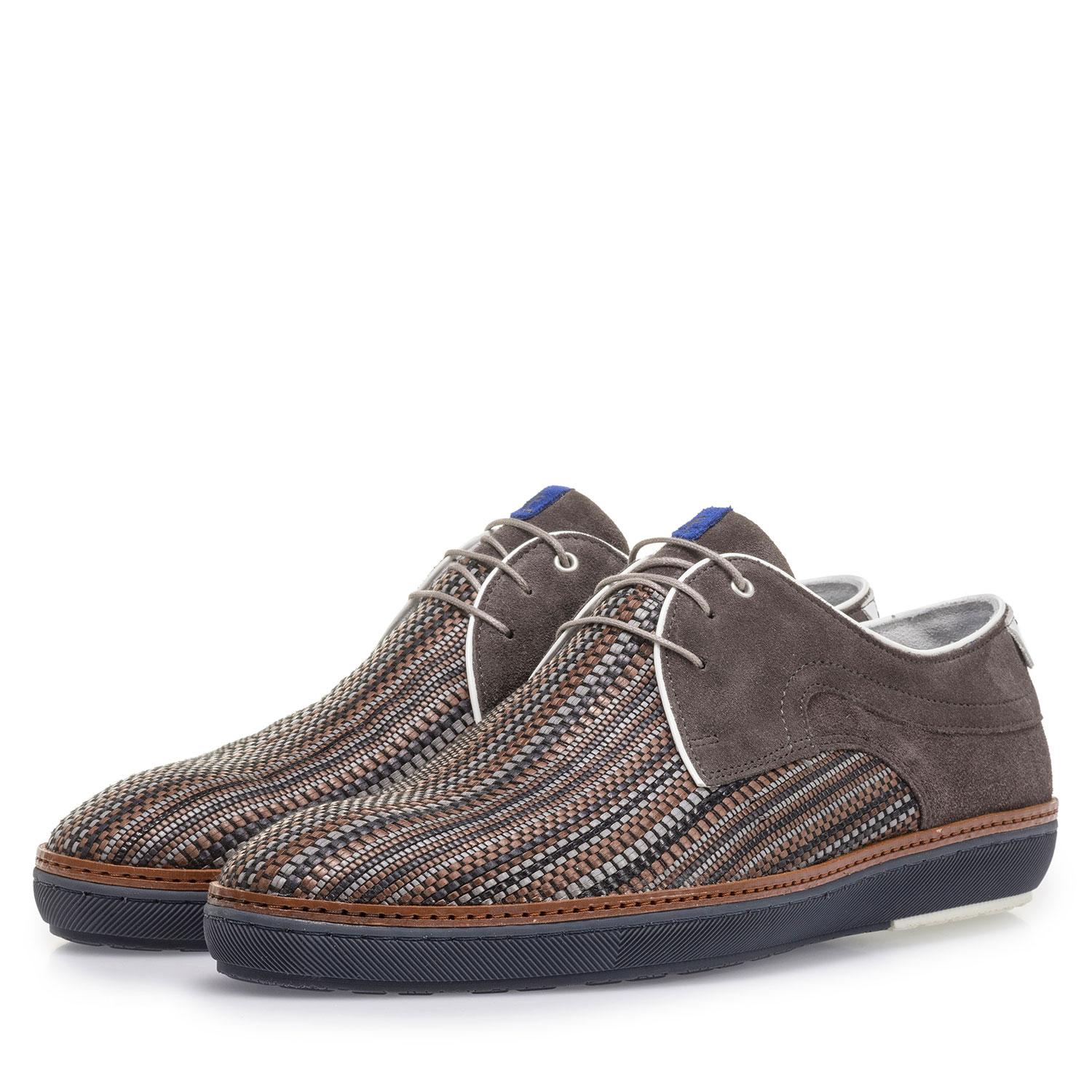 14020/35 - Grey lace shoe with brown print 14020/35 - Grey lace shoe with brown print