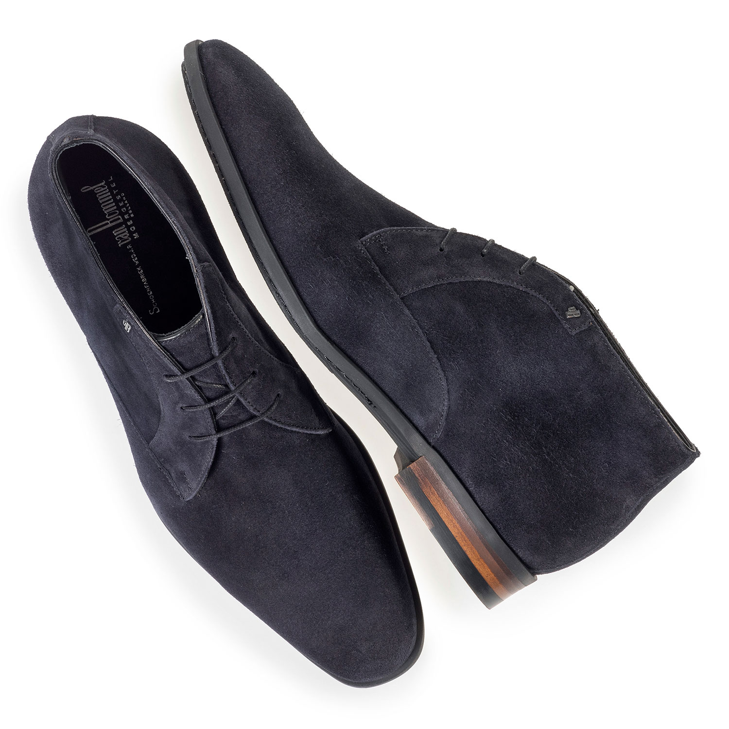 20057/00 - Dark blue suede leather lace shoe 20057/00 - Dark blue suede leather lace shoe
