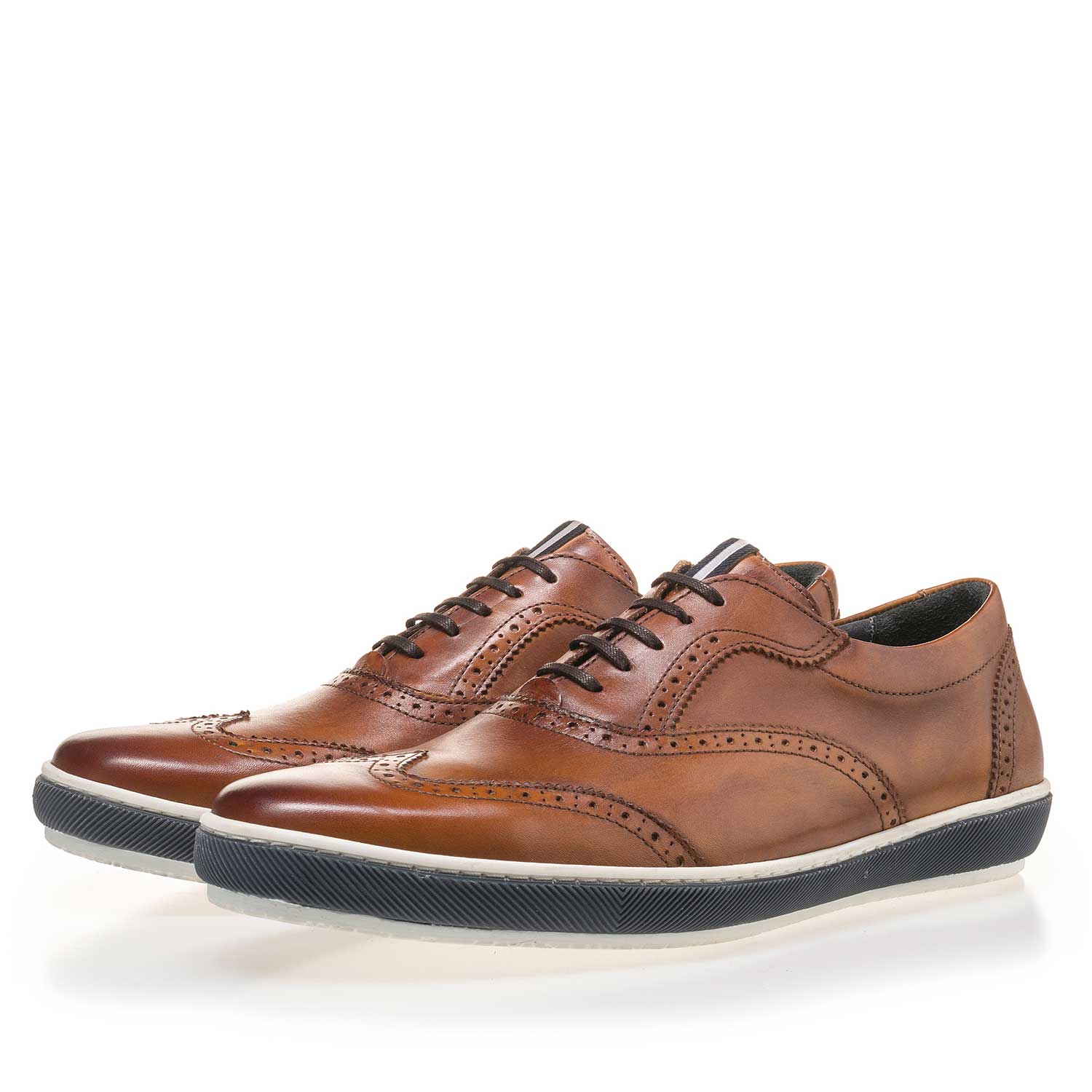 19036/38 - Cognac-coloured calf leather brogue shoe 19036/38 - Cognac-coloured calf leather brogue shoe