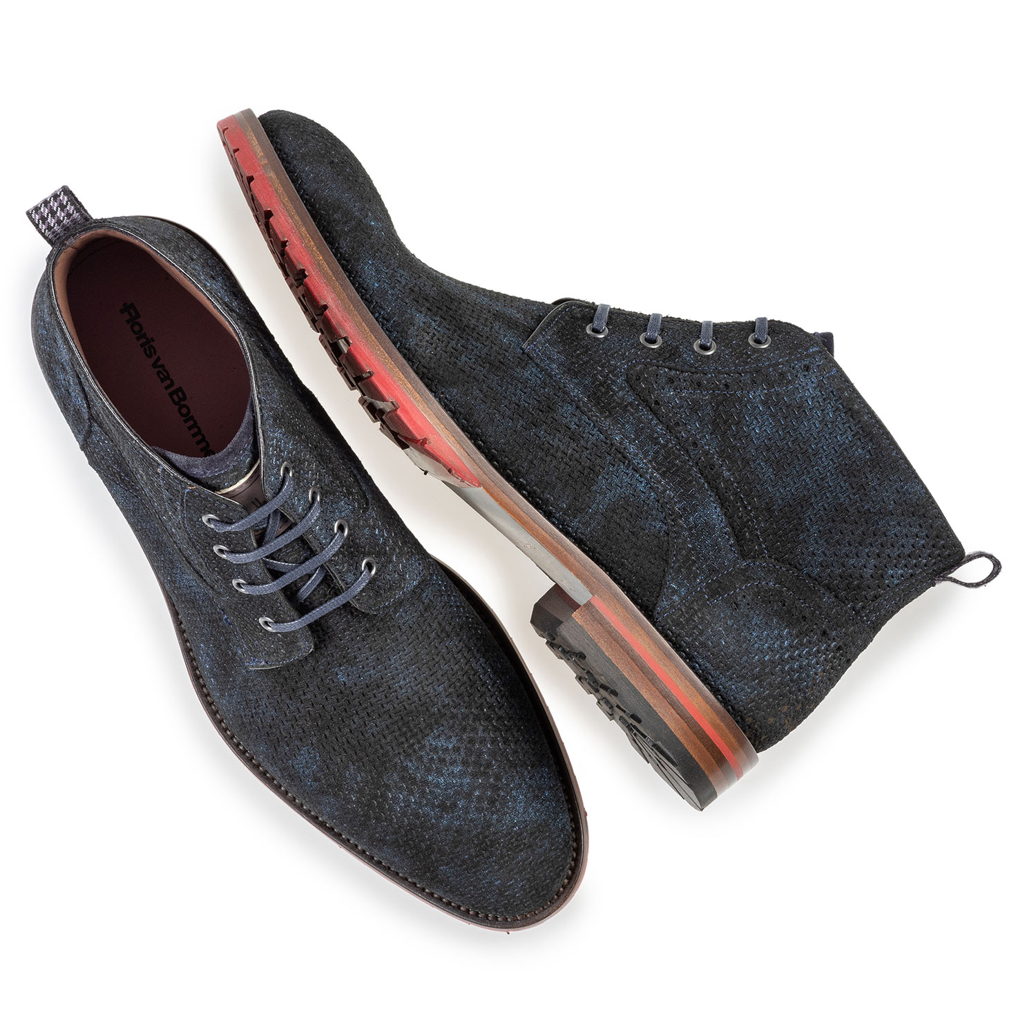 10317/27 - Veterboot blauw met print 10317/27 - Veterboot blauw met print