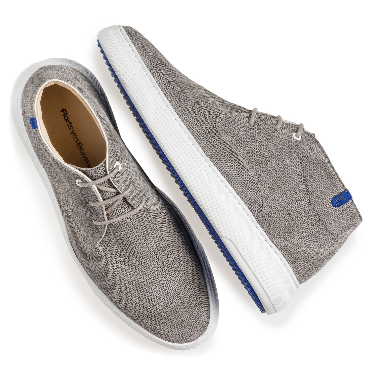 20400/03 - Light grey suede leather lace boot with print 20400/03 - Light grey suede leather lace boot with print