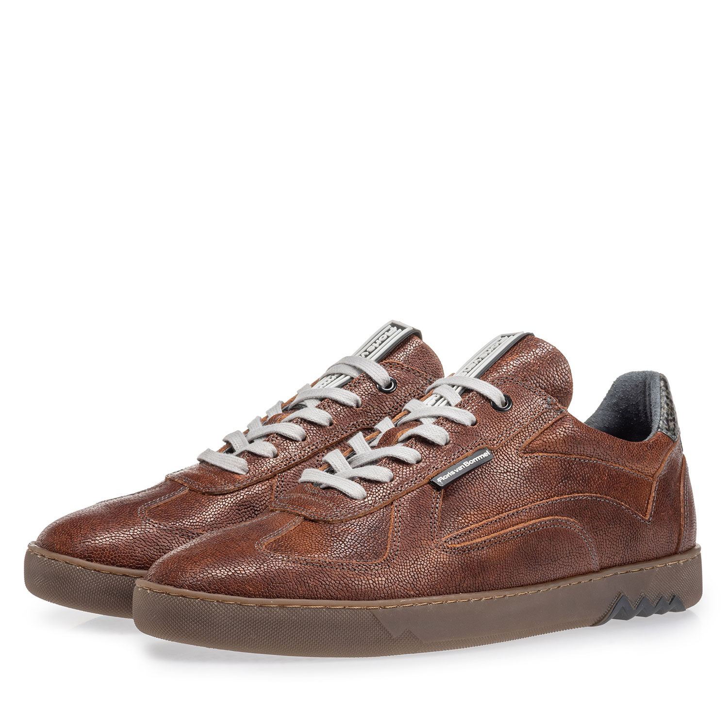 16342/28 - Sneaker met print cognac 16342/28 - Sneaker met print cognac