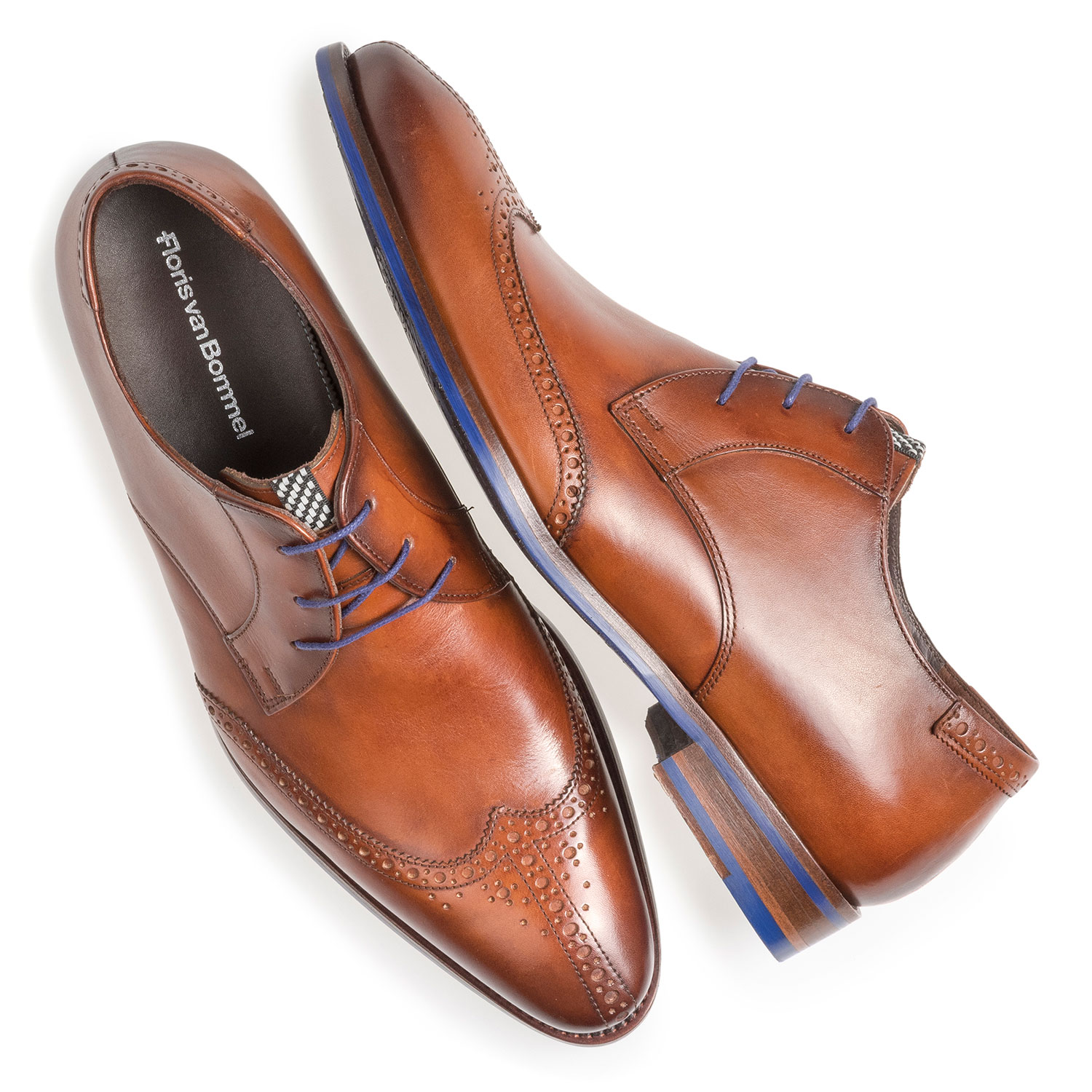 17122/03 - Dark cognac-coloured calf leather lace shoe 17122/03 - Dark cognac-coloured calf leather lace shoe