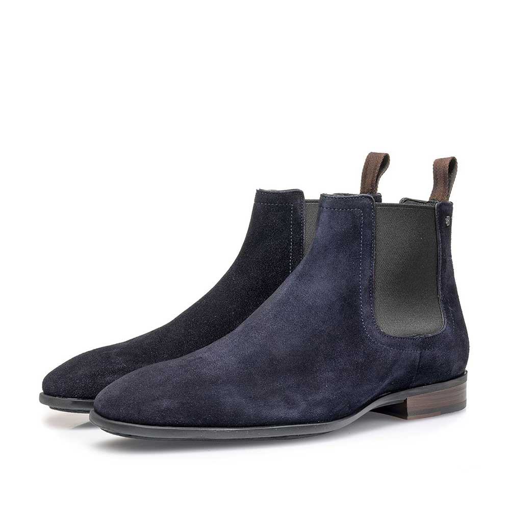 10342/01 - Donkerblauwe gewaxt suède chelsea boot 10342/01 - Donkerblauwe gewaxt suède chelsea boot