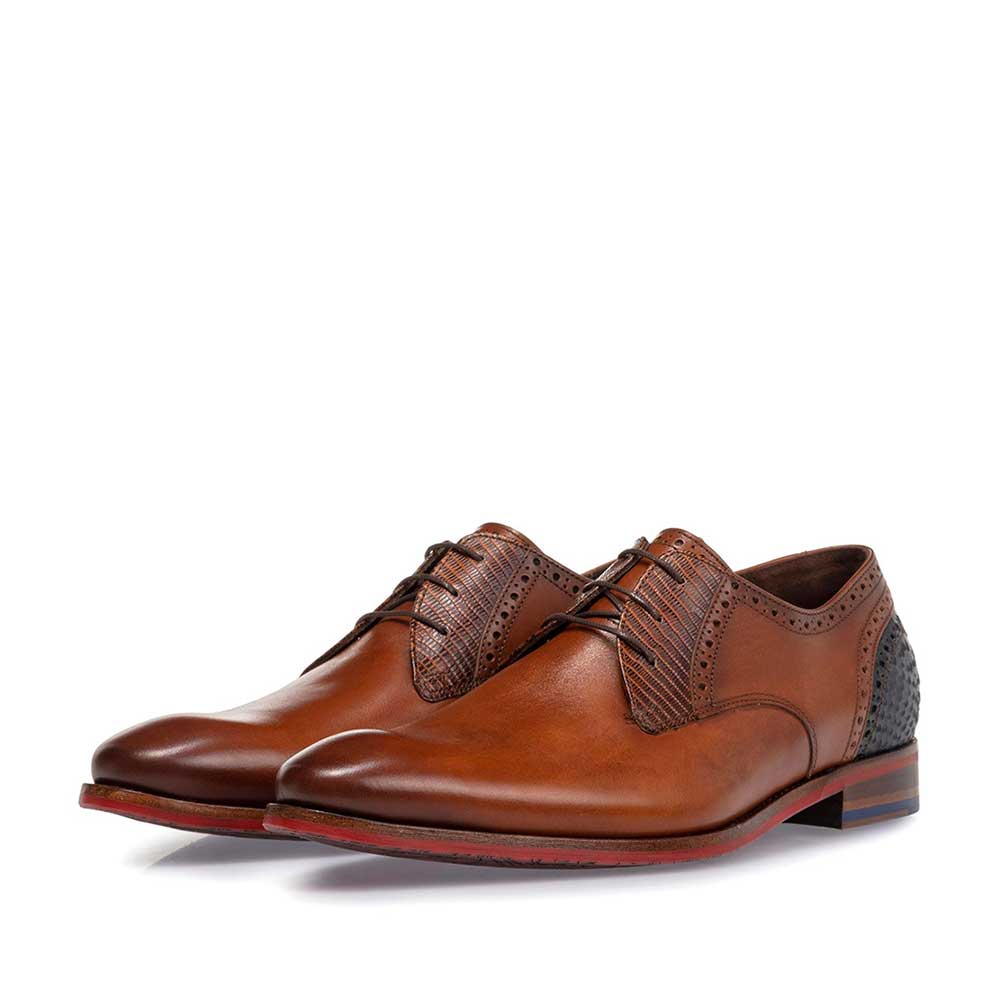 18107/39 - Veterschoen kalfsleer cognac 18107/39 - Veterschoen kalfsleer cognac