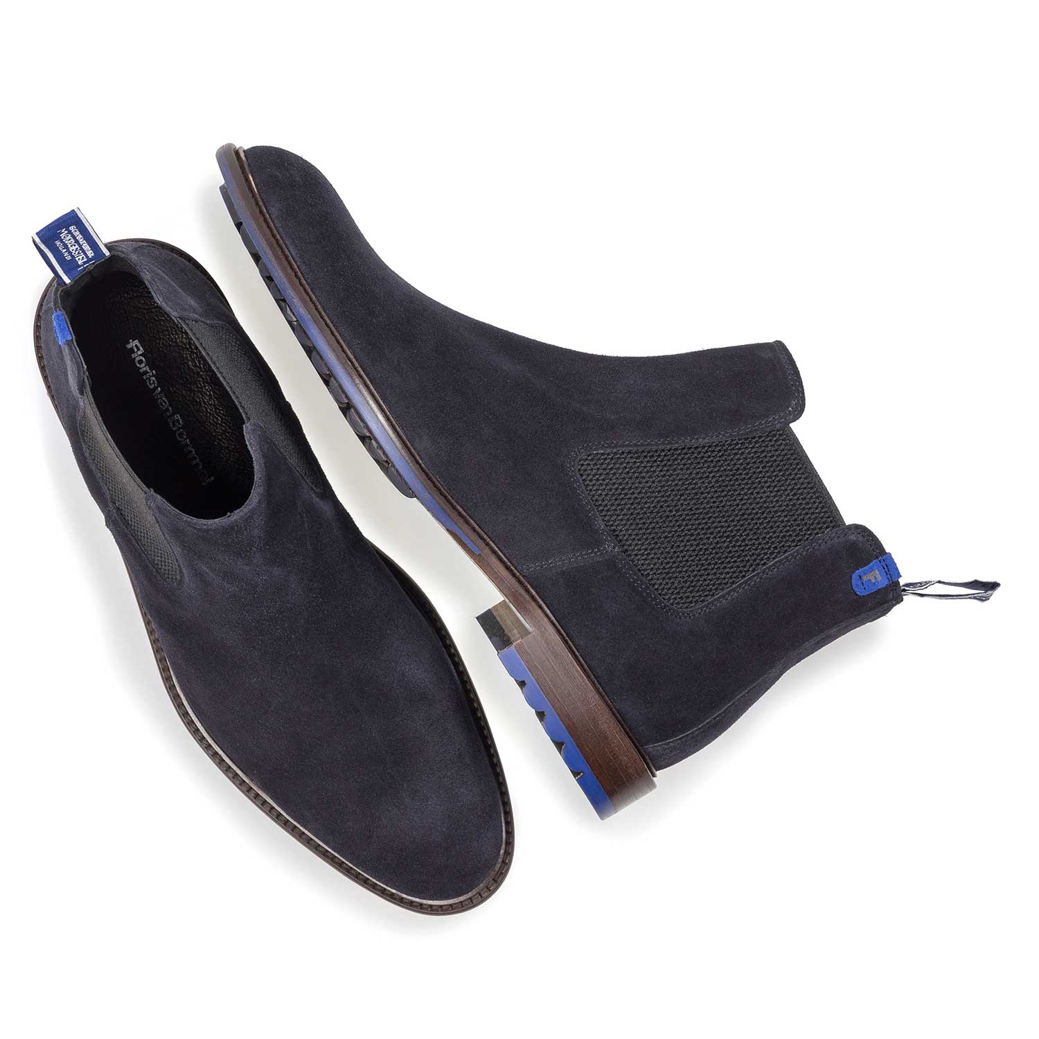 10902/06 - Dark blue calf suede Chelsea boot 10902/06 - Dark blue calf suede Chelsea boot