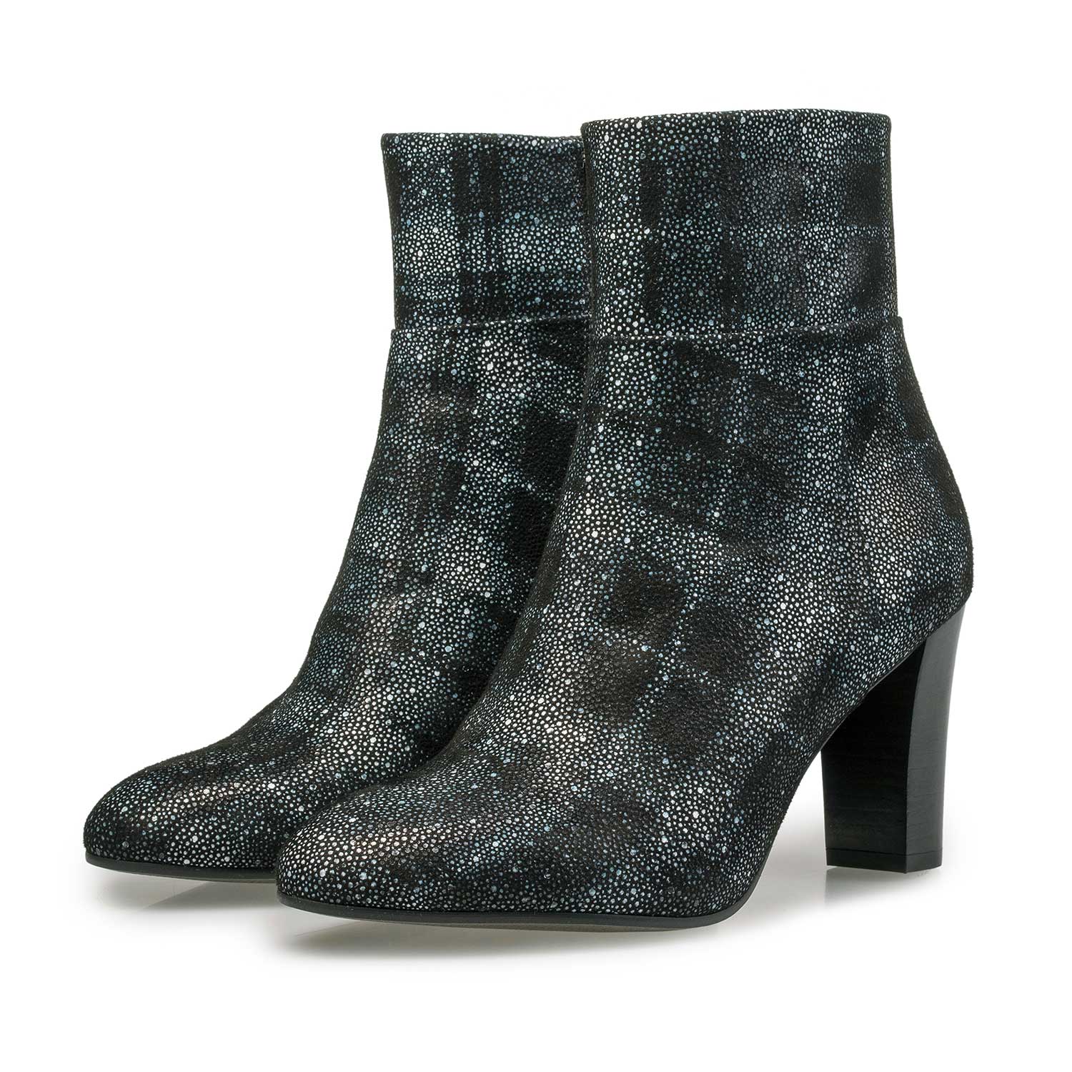 85196/06 - Ankle boot with black-blue check pattern 85196/06 - Ankle boot with black-blue check pattern