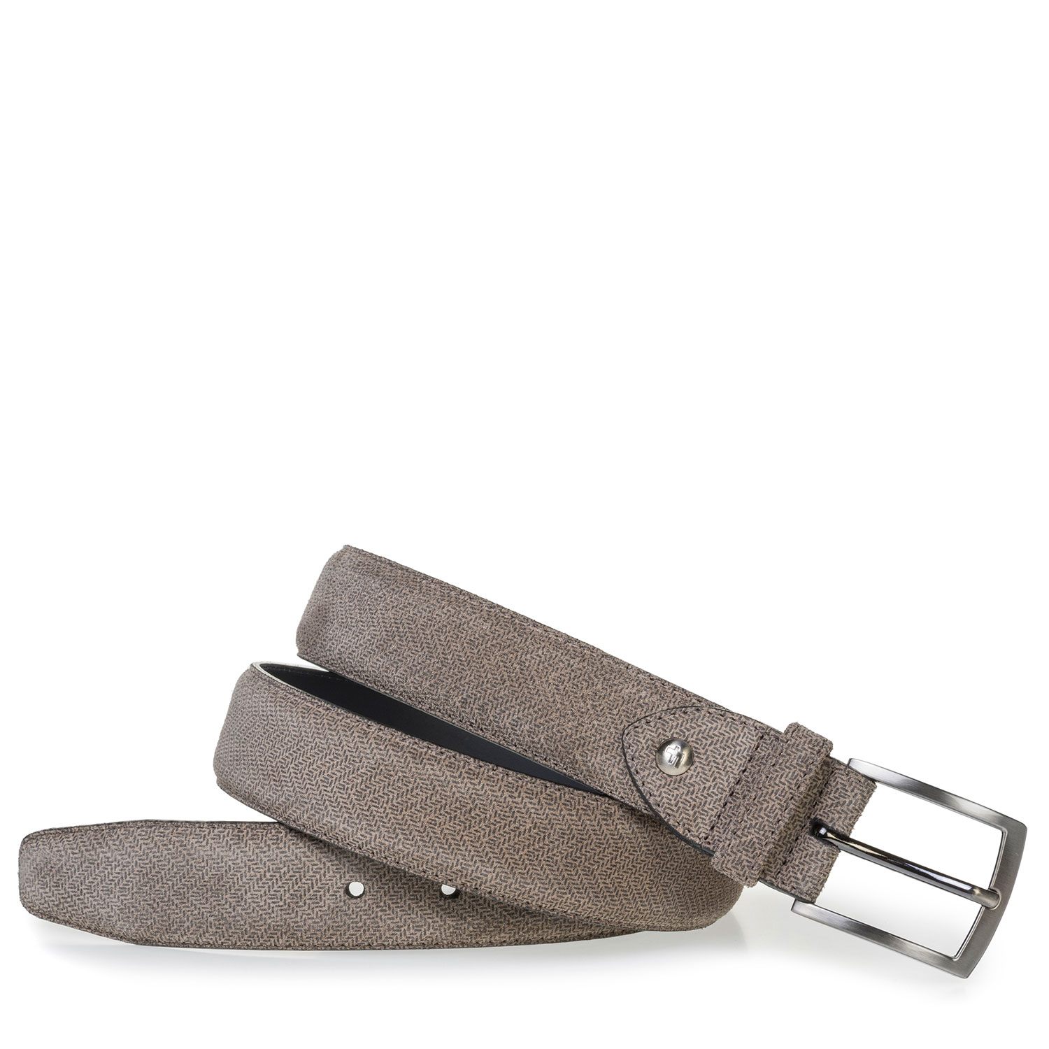 75201/70 - Beige suede leather belt with print 75201/70 - Beige suede leather belt with print