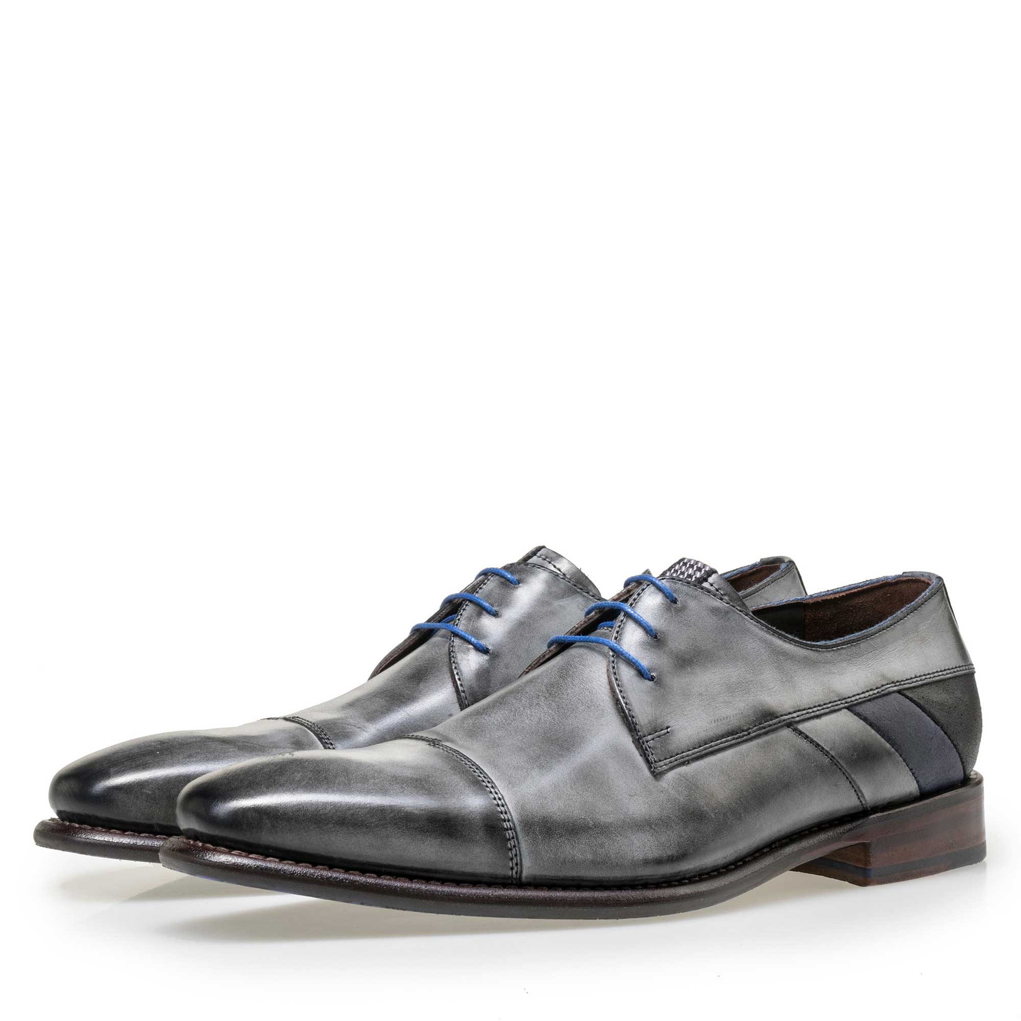 18041/02 - Floris van Bommel men’s grey leather lace shoe 18041/02 - Floris van Bommel men’s grey leather lace shoe